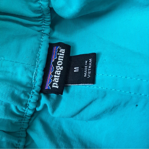 Patagonia Mid Rise Barely Baggies Nylon Teal Blue Athletic Shorts Size Medium - Picture 5 of 6
